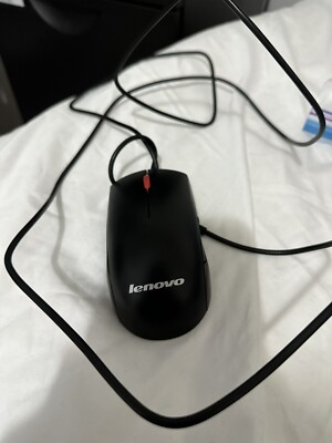 LENOVO 45J4889 45J4886 USB 2 BUTTON BLACK WIRED OPTICAL COMPUTER MOUSE ...