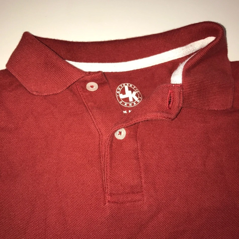 Camisa polo masculina manga longa cáqui J carmesim/borgonha tamanho pequeno 100% algodão - Imagem 4 de 4