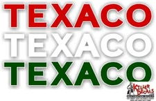 (TEXA-1) 6"X1"  "RED" TEXACO WORDING GASOLINE DECAL OIL CAN GAS PUMP LUBSTER