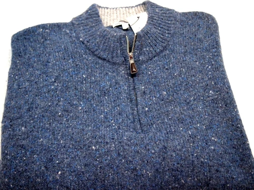 Peter Millar Wool Blend Tweed Quarter Zip Sweater NWT $278 XXL Blue - Picture 7 of 11