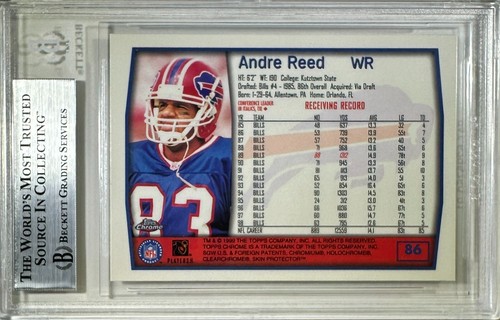 Andre Reed auto inscribed Topps 1999 #86 Buffalo Bills BAS Encap card - Picture 2 of 3