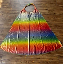 Cape Rainbow Satin  - Adult Child Superhero Fantasy Pride Costume Party Parade