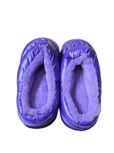 Womens Slippers Puffy Non Slip Memory Warm Fax Fur In/Outdoor Water Resistant - Picture 5 of 13