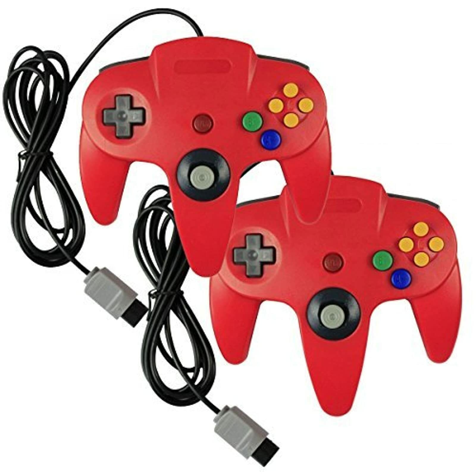 Lot Of Pack Classic Wired Controllers For Nintendo 64 N64 In Red