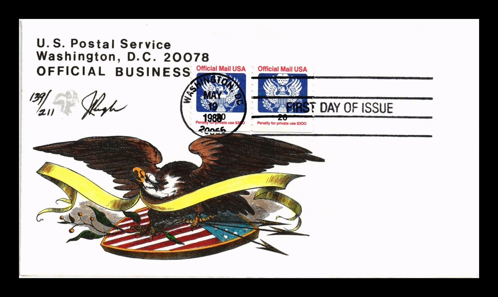 DR JIM STAMPS US COVER OFFICIAL MAIL 20C FIRST DAY ISSUE PUGH HAND