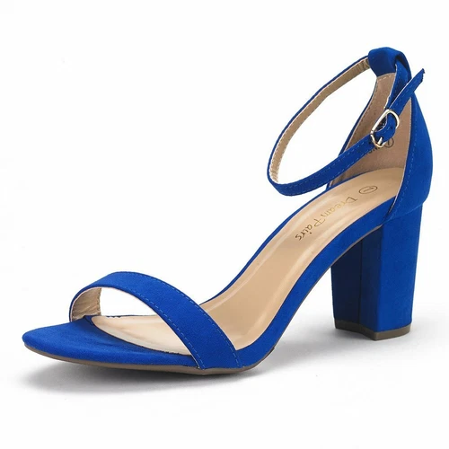 Damenschuhe Hochzeitssandalen offene Zehenpartie klobiger niedriger Absatz Party-Sandalen Größe 5-11 - Bild 37 von 63