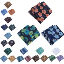3 PCS Men's Paisley Floral Pocket Square Handkerchief Wedding Business Hanky