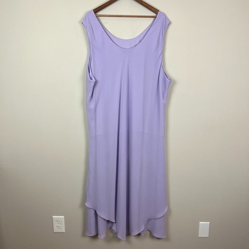 Maxi Vestido Roamans Mujer 34W Púrpura Floral Bordado Cuello Sin Mangas *Manchas - Imagen 2 de 17