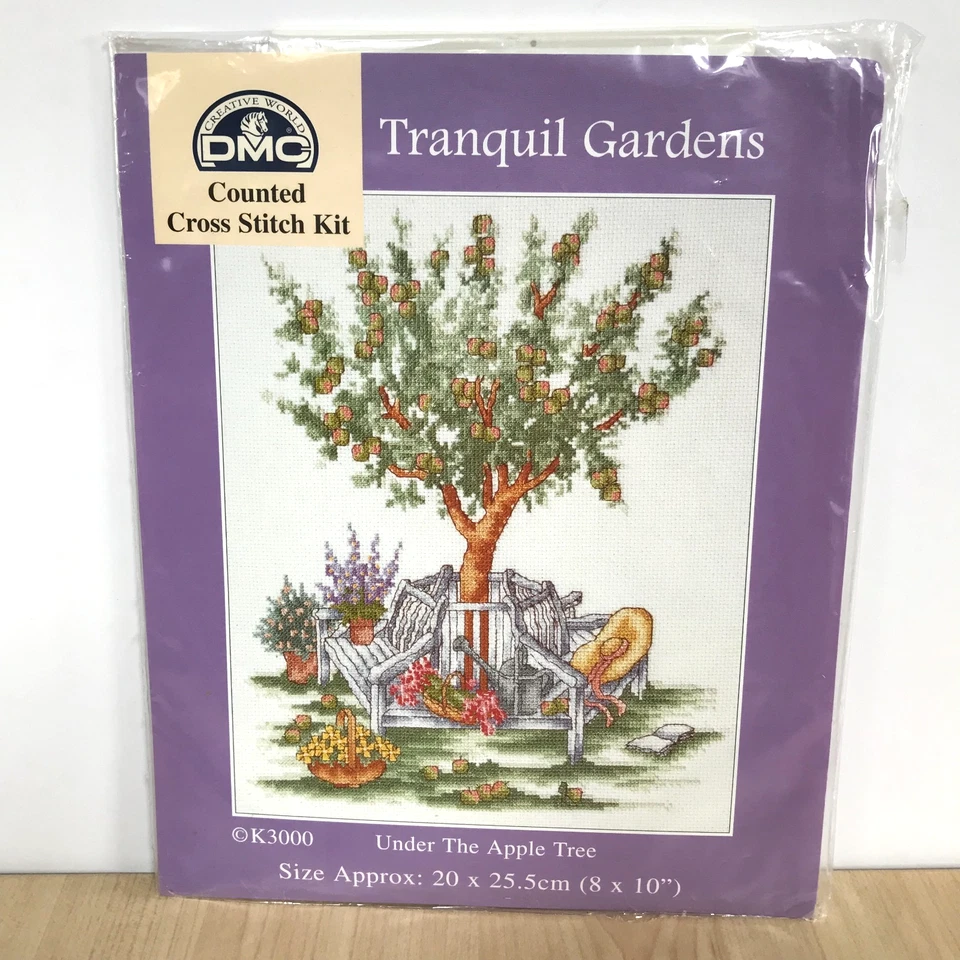 DMC Cross Stitch Kit Tranquil Gardens Under The Apple Tree 20x25.5cm New - Image 3 of 4