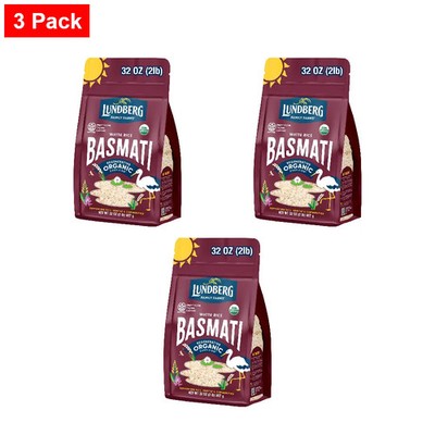Lundberg Regenerative Long Grain White Basmati Rice 32 Oz - 3 Pack