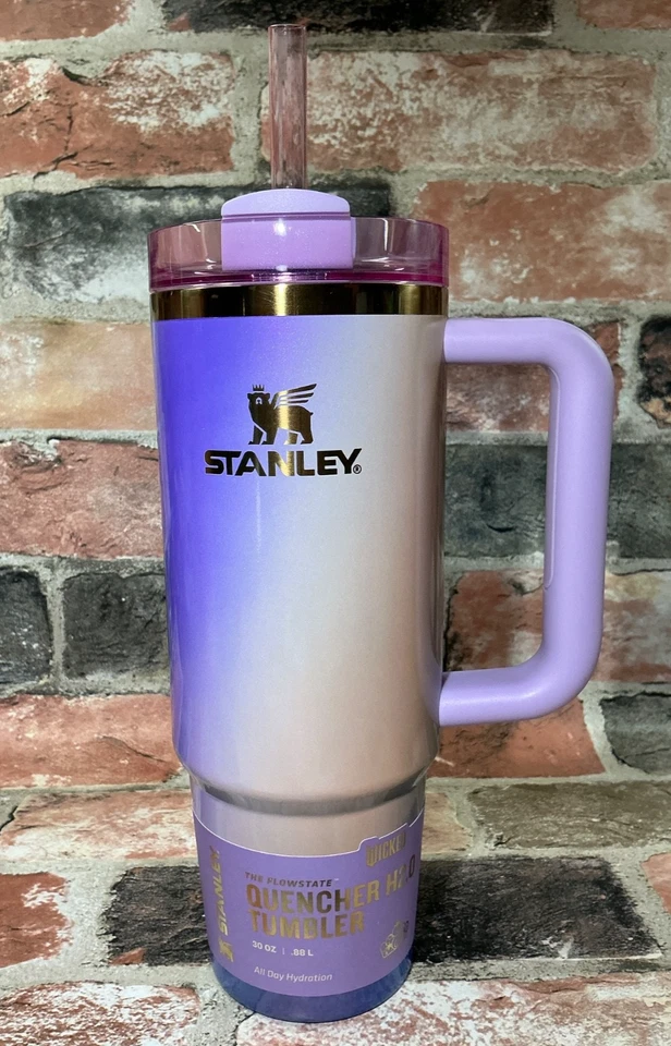 Stanley Wicked Glinda for Good 30oz SS H2.0 Flowstate Quencher Ombre Shimmer 💜 - Image 2 of 4