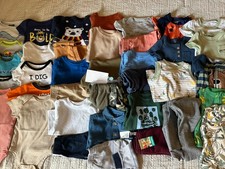 Huge 50 piece Baby boy clothing lot size 6-9 months EUC sleepers outfits