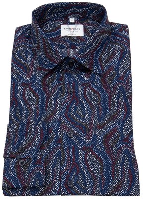 Marvelis Hemd Modern Fit Print blau / rot / weiß - ohne OVP