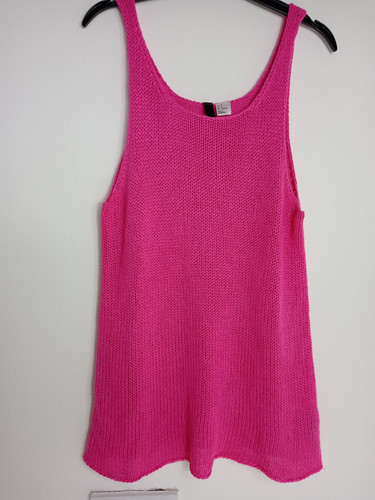 H&M Women's Tank Top Pink Knit Size 10 Festival VGC
