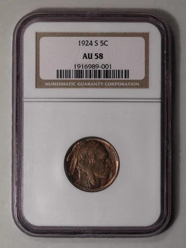 1924-S Buffalo Nickel Type 2 5C NGC AU58