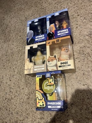 Youtooz Meme Collection Lot of 5 Doge Stonks Stinks Swole Doge Dogecoin