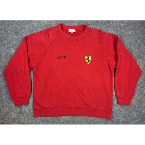 Cerruti 1881, Vintage Cerruti 1881 Ferrari Sweatshirt Red Crewneck Made in Italy Size 48