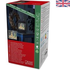 Image of Elegant Battery/Mains Operated Christmas Lantern with Timer - Glittery Ambiance
