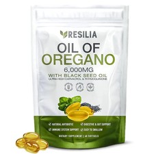 Resilia Black Seed Oil 6000mg Oregano Oil Softgels Organic Capsules