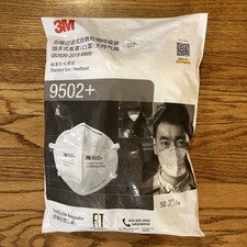 3M 9502+ KN95 Particulate Respirator Masks, Genuine. Pack of 50 Masks