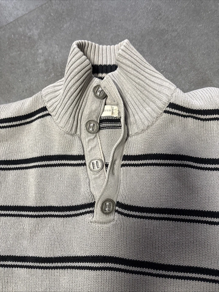 Herren Strick Pullover Grau Gestreift XL Baumwolle C&A - Bild 4 von 4