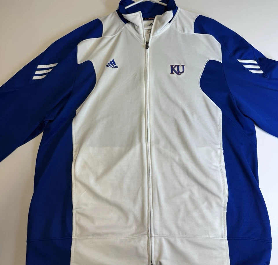 阿迪达斯 Scorch KU 堪萨斯 Jayhawks 男式 XXL 轨道夹克 2XL 篮球 — 第 2/4 张图片