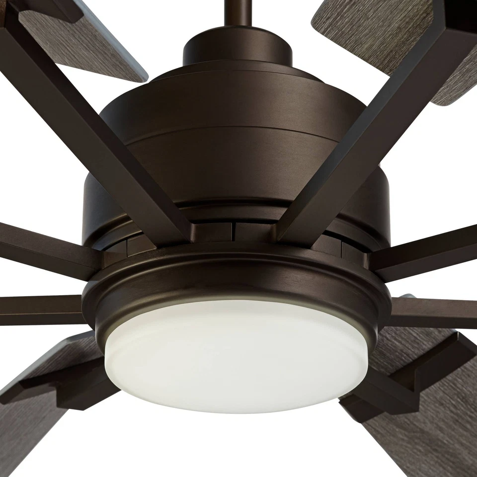 72" Windmill Industrial Indoor Outdoor Ceiling Fan with LED Light Remote Bronze - Image 3 of 4