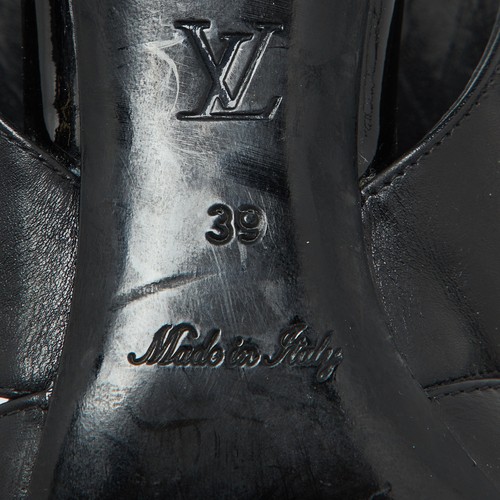 Louis Vuitton Black Leather Gold Rush Slingback Pumps Size 39 - Picture 8 of 9