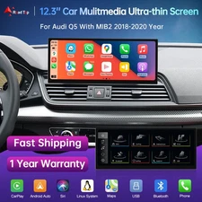 12.3'Wireless Carplay Screen For Audi Q5 SQ5 MIB2 2018-19 Stereo Multimedia Navi