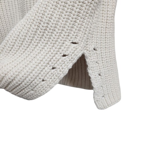 Everlane Pullover Small Ivory Grobstrickpullover Baumwollmischung V-Ausschnitt - Bild 5 von 9