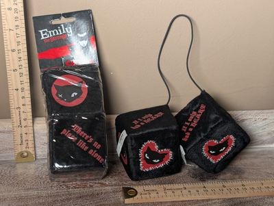 #ad #ad RARE Emily The Strange Goth Car Mirror Pair Of Dice VINTAGE $16.99