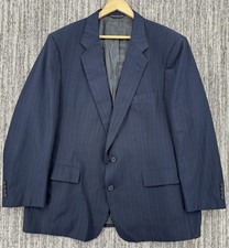 VTG Christian Dior Blazer Men’s 50R Navy Pinstriped Wool Union Made In USA