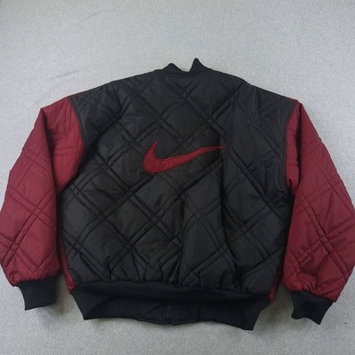 Nike Jacket Mens Medium Reversible Puffer Red Black Vintage Swoosh