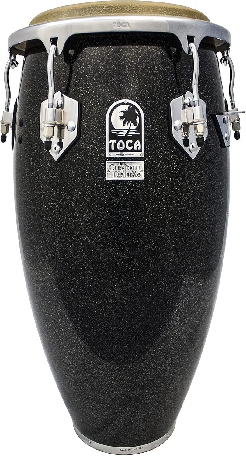 Toca Conga Drum Custom Deluxe Wood 11-3/4" Head - Black Sparkle
