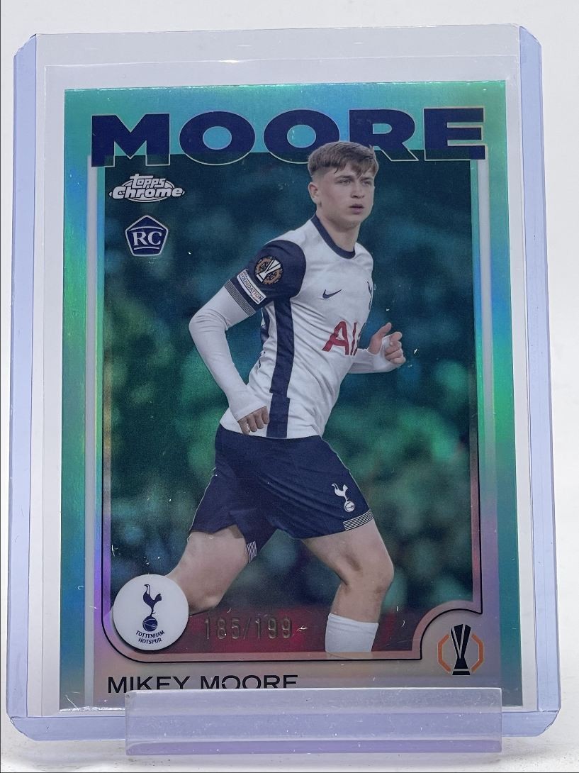 MIKEY MOORE 2024 TOPPS CHROME UEFA ROOKIE AQUA REFRACTOR RC /199 Q0757