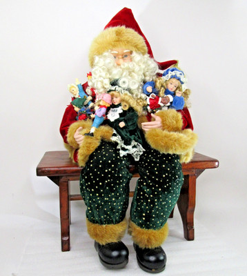 Smithsonian Institution Santa w/ Dolls shelf sitter Christmas Large 22'' AMAZING!