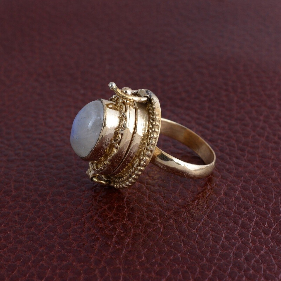 Elegant Rainbow Moonstone Ring In Sterling Silver - Anemone Jewelry