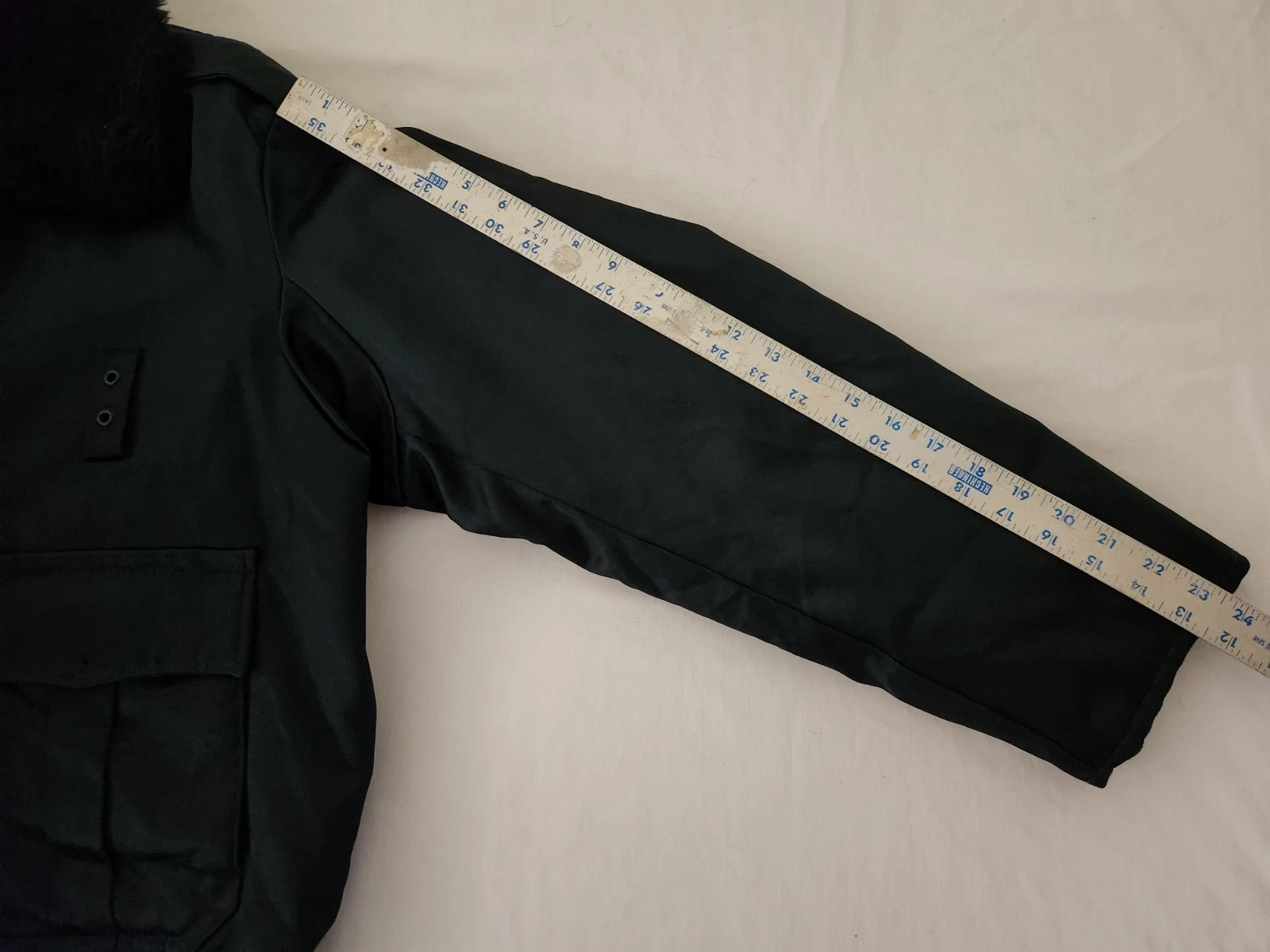 Vintage Workwear Bomber Jacket Size 44 Navy Blue Thinsulate Removable Collar - product detail image 8