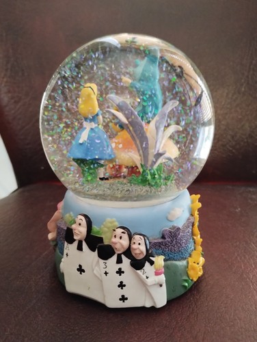 Very Rare Disney Alice In Wonderland Snowglobe Musical "I'm Late" 🍄🐰Absolum 💙 - Picture 13 of 17