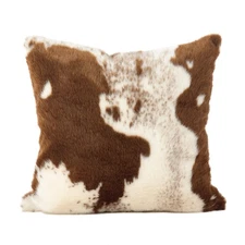 Cowhide Design Faux Fur Pillow - Cover Only