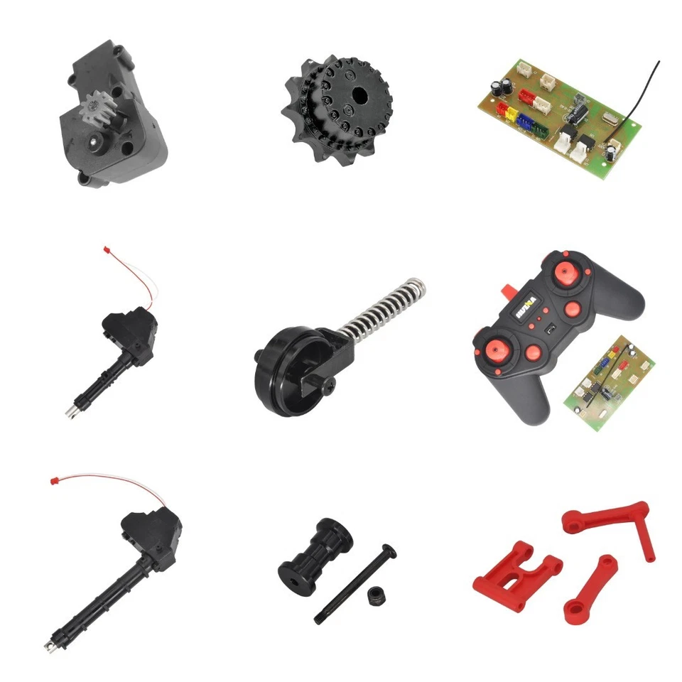 HUINA 1594 RC Excavator Upgrade Parts Original Arm, Push Rod, Body Cover, Tracks - Image 3 of 4