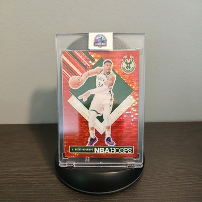 2024-25 Hoops Premium red Lazer Tribute Giannis Antetokounmpo Bucks #127 of 199.