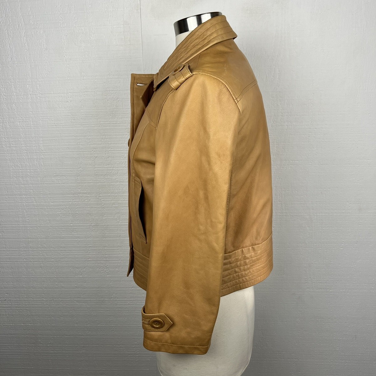 アウターその他 CHLOE Women Outer C24SVE06068 24T Beige See By Chloe Leather Jacket 8 Womens New Tan Camel 3/4