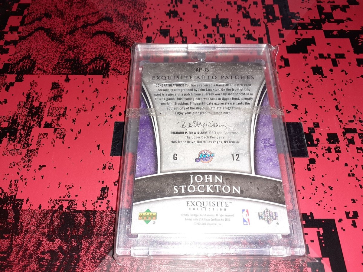2005 Upper Deck Exquisite Auto Patch /100 John Stockton 5 colours