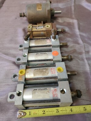 6 PHD TOM THUMB  PNEUMATIC CYLINDERS Lot of 6 USA Robotics Machinery Transfer 