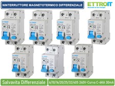 ETTROIT INTER. MAGNETOTERMICI DIFFERENZIALI SALVAVITA 2 MODULI 240V 30mA 6KA