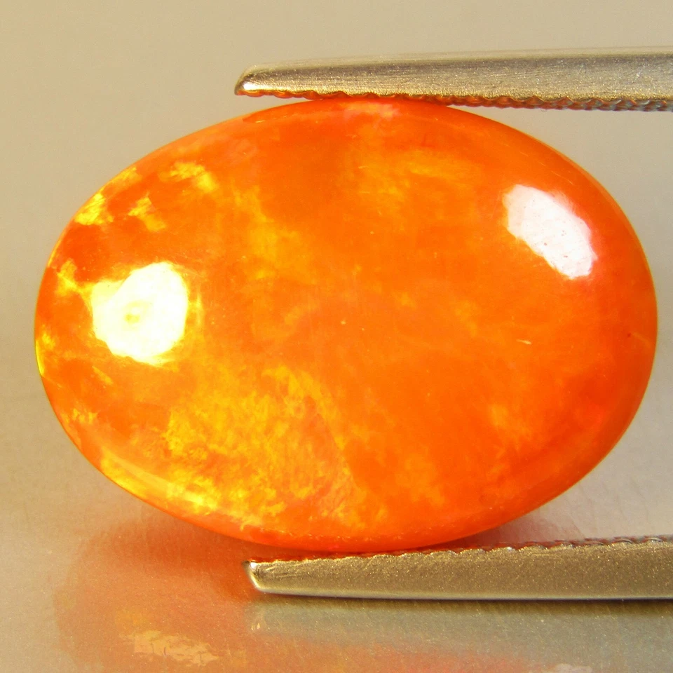 7.80Ct Color Natural Play Etíope Naranja Ópalo Ovalado Cabujón Gema Suelta REF VOD Foto 3 de 4