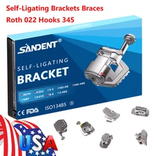 1-10 Boxes Dental Orthodontic Self-Ligating Brackets Braces Mini Roth 022 345 ns
