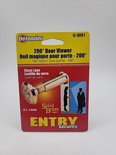 Defender Security Solid Brass200 Degree Door Viewer Peephole ENTRY DOOR U-9891