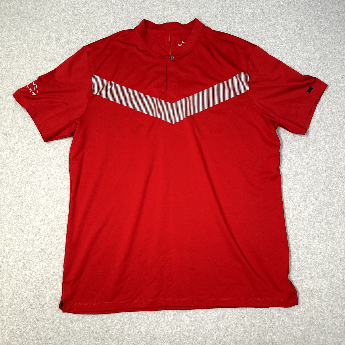 nike tiger woods vapor polo mens L red short sleeve blade collar